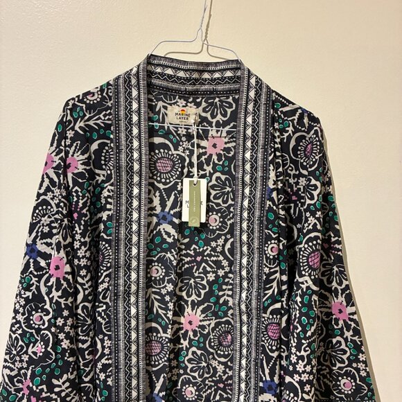 NWT Marine Layer‎ Black Floral Coverup - Women's M - Picture 4 of 12